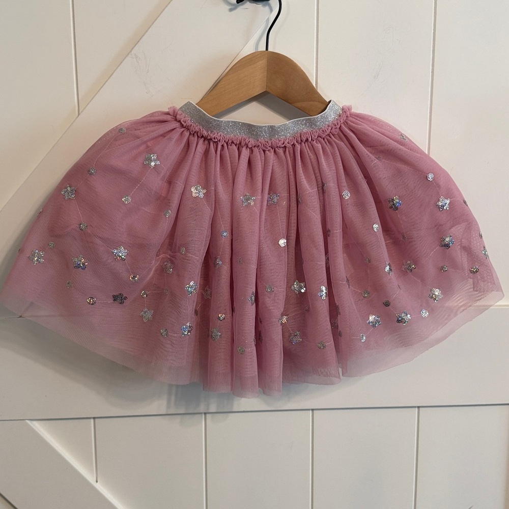 Disney Princess 4T Pink Silver Tutu Silver Sparkle